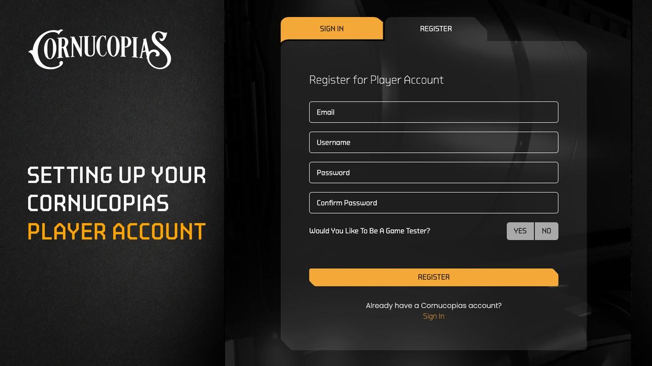 Cover Image for Setting up your Cornucopias player account